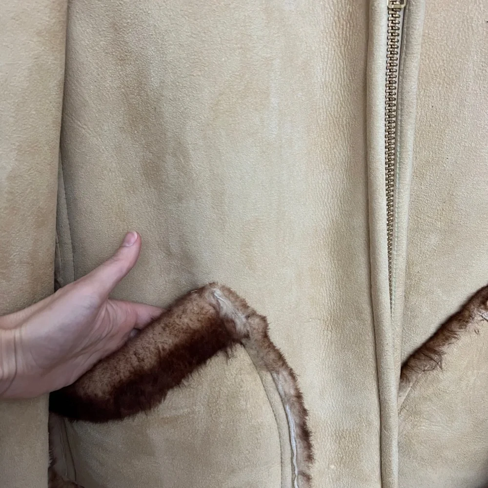 Pristine Vintage Stratojac Sheepskin Shearling Leather Jacket Sz 40 - Picture 6 of 16